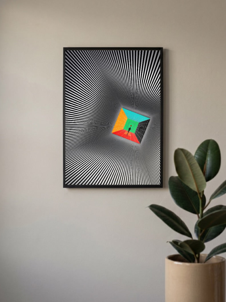 Illusion Square Turns Pyramid Poster