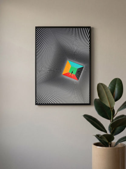 Illusion Square Turns Pyramid Poster