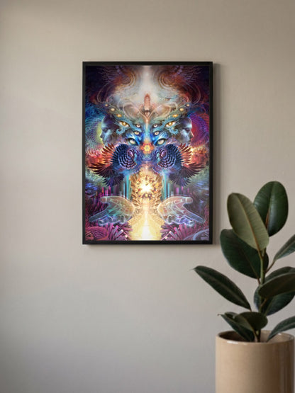 Psychedelic Eyes Skulls Art Abstract Poster
