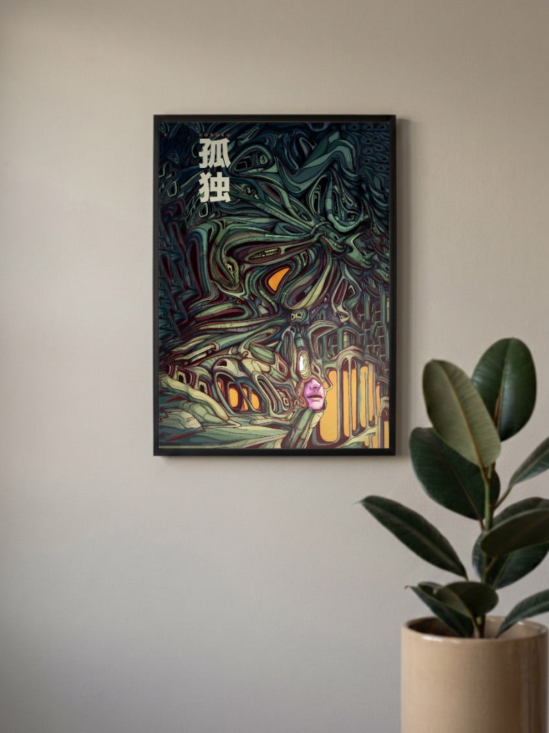 Psychedelic Swirl Face Art Abstract Poster