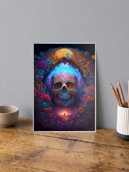 Floral Skull Archway Art Abstract Poster