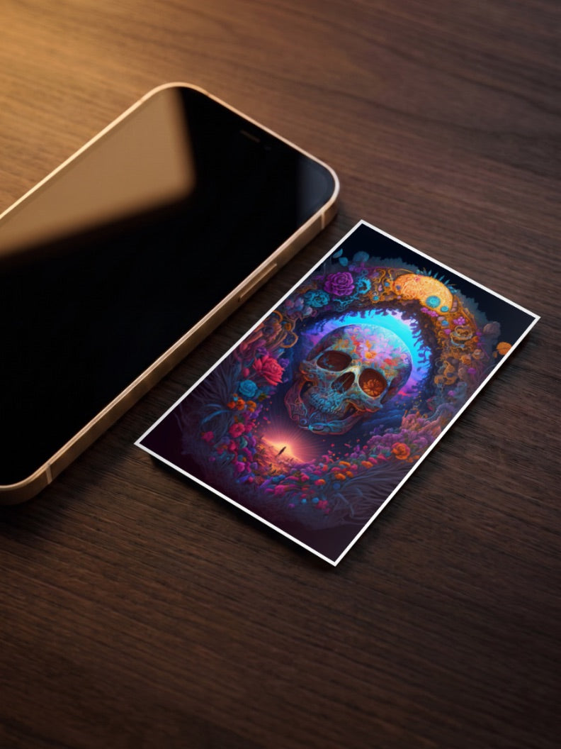 Floral Skull Archway Art Abstract Poster