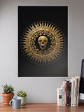 Gold Skull Mandala Art Abstract Poster
