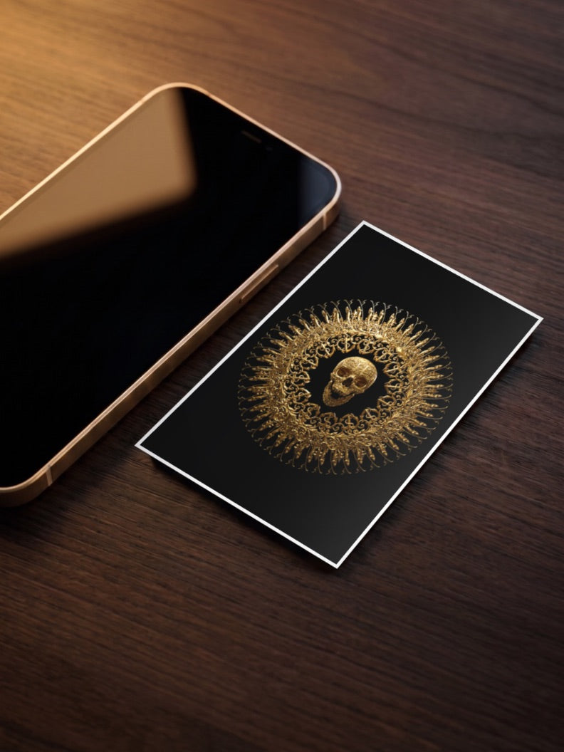 Gold Skull Mandala Art Abstract Poster