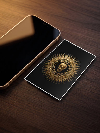Gold Skull Mandala Art Abstract Poster