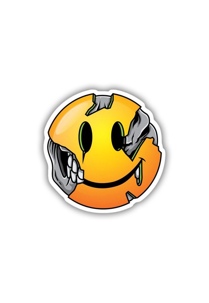 Crooked smily face Sticker