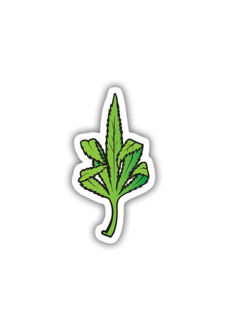 Weed Middle Finger Sticker