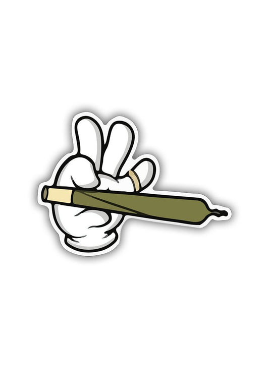 hand holding weed Sticker