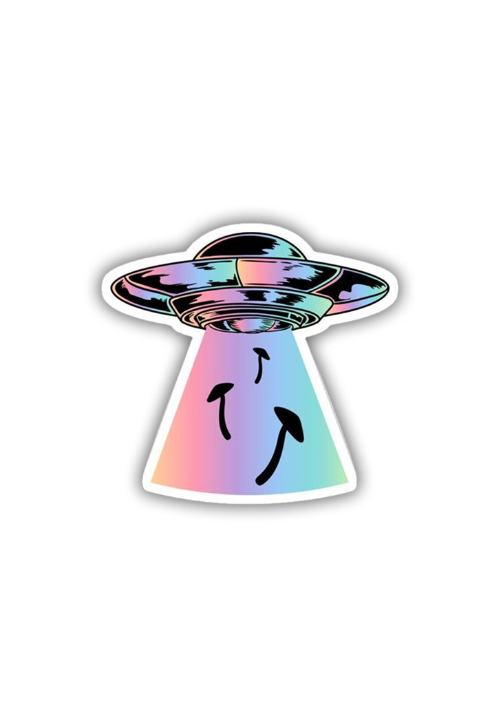 Mushrroms Out of UFO Sticker