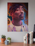 Tupac Shakur Painted Portrait Singers Poster