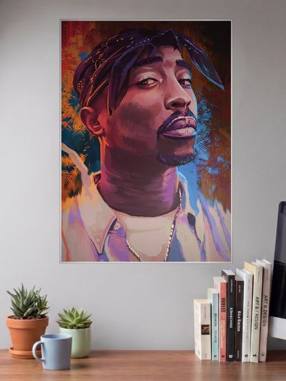 Tupac Shakur Painted Portrait Singers Poster