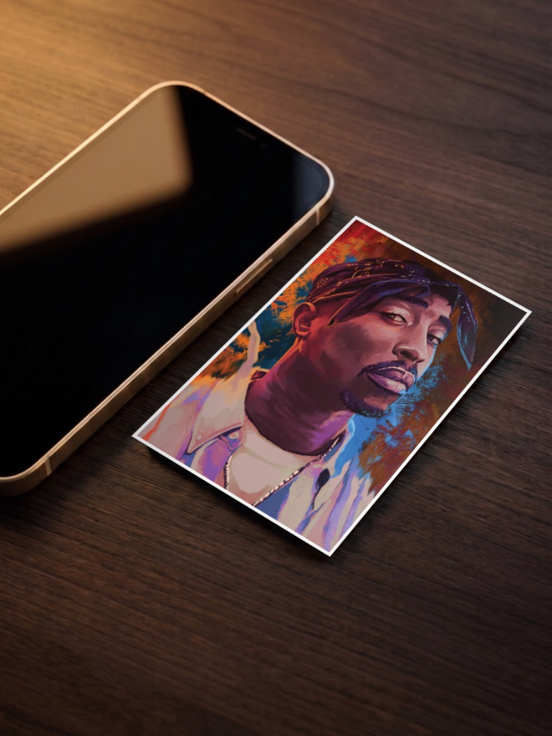 Tupac Shakur Painted Portrait Singers Poster
