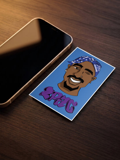 Tupac Shakur Cartoon Portrait Singers Poster