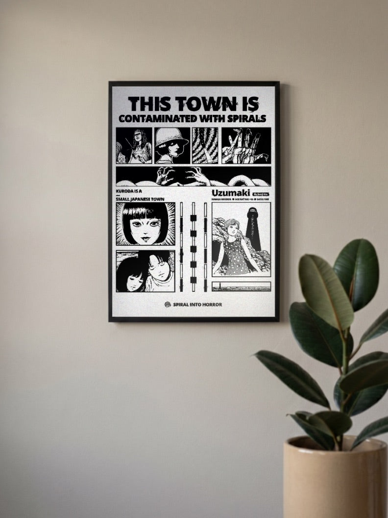 Uzumaki Spiral Horror Collage Anime Poster