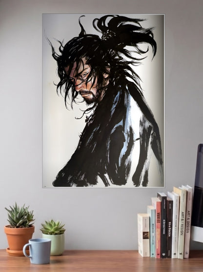 Musashi Ink Portrait Anime Poster