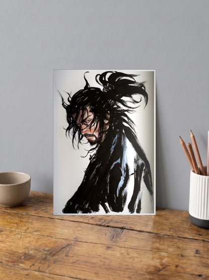 Musashi Ink Portrait Anime Poster