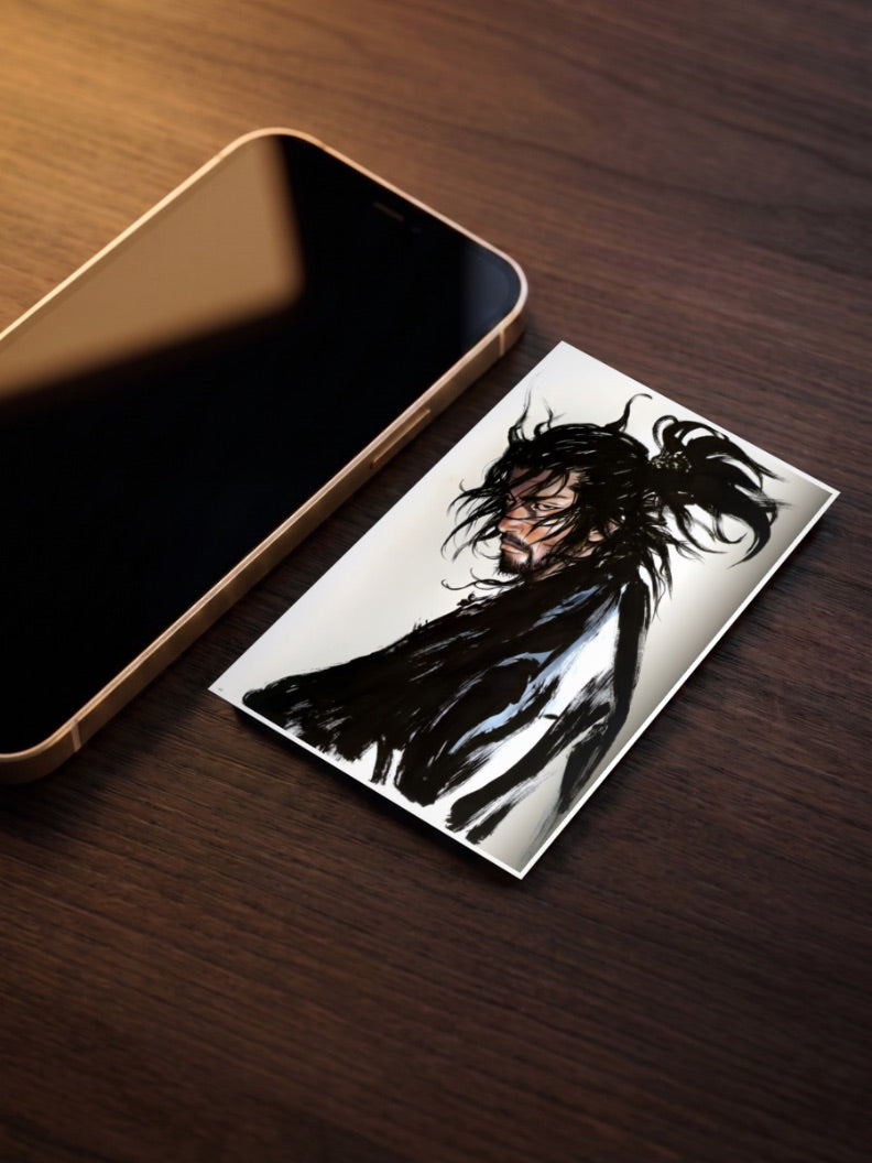 Musashi Ink Portrait Anime Poster