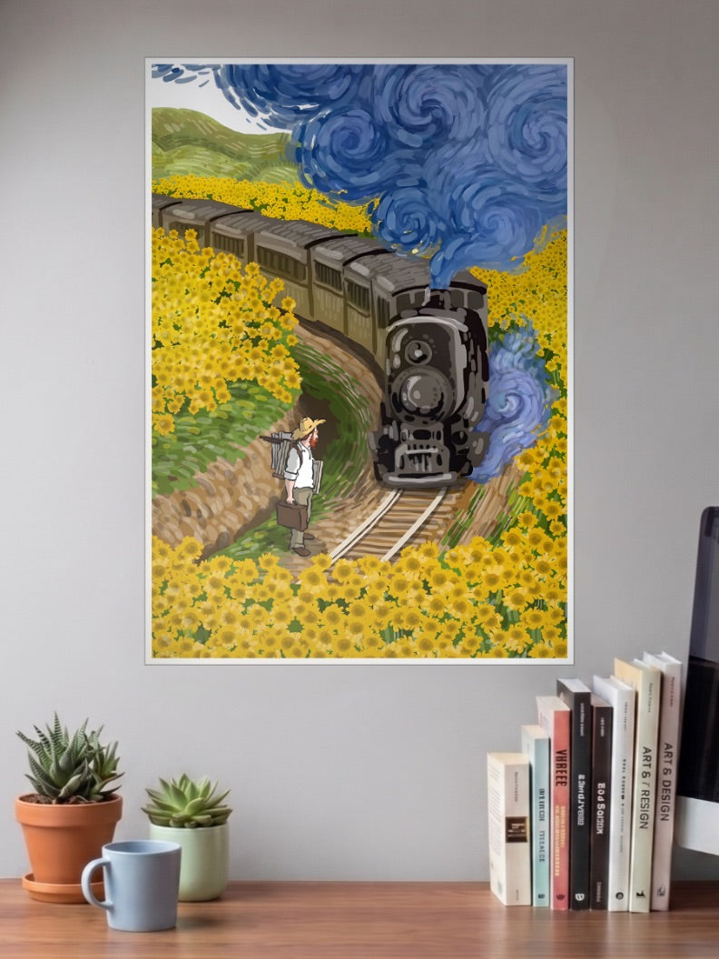 Sunflower Station Van Gogh Poster
