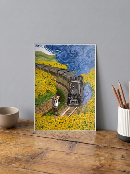 Sunflower Station Van Gogh Poster