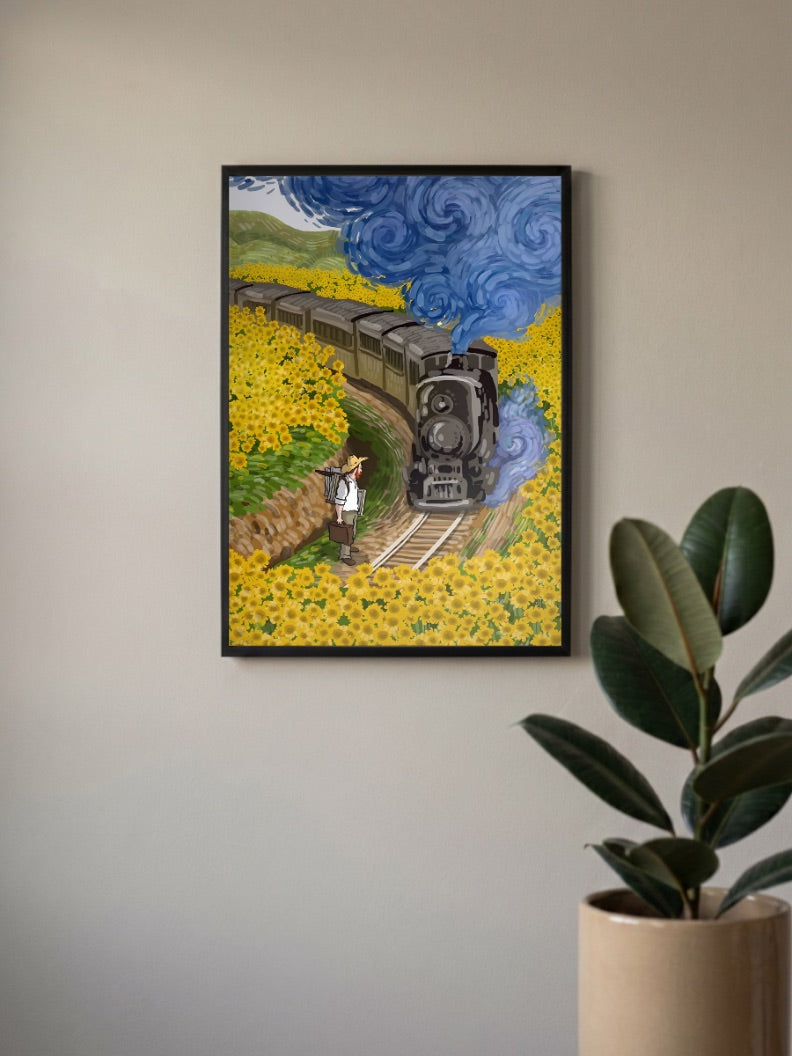 Sunflower Station Van Gogh Poster