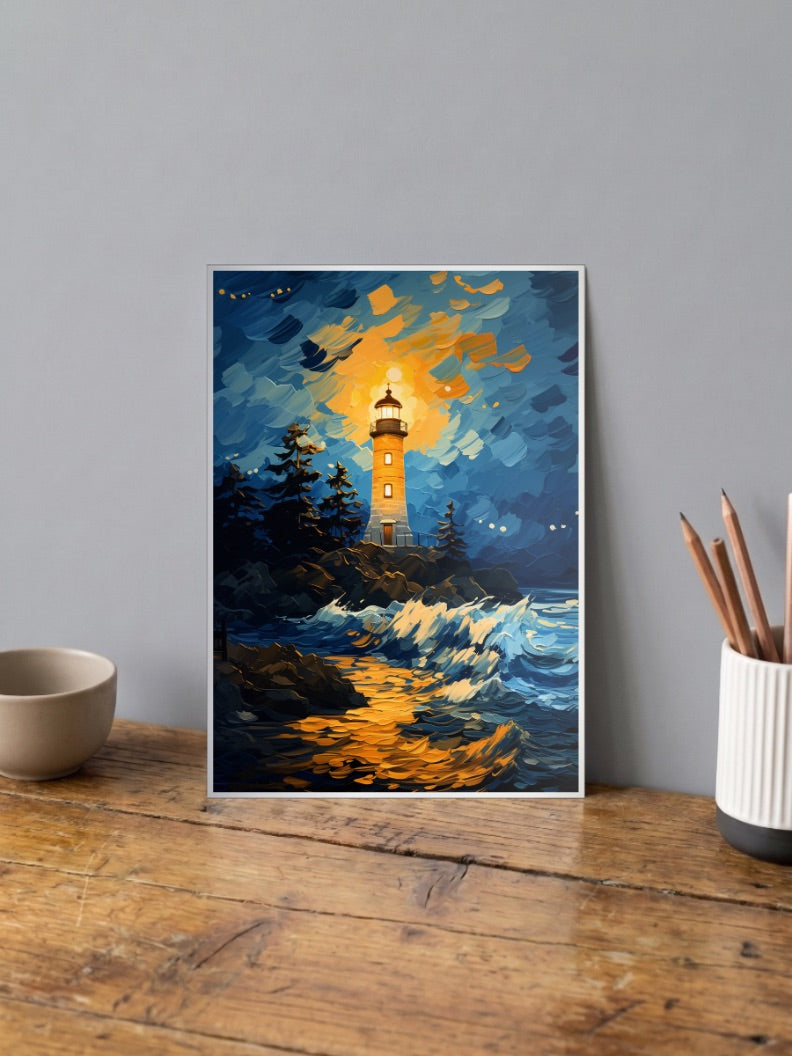 Light House Van Gogh Poster