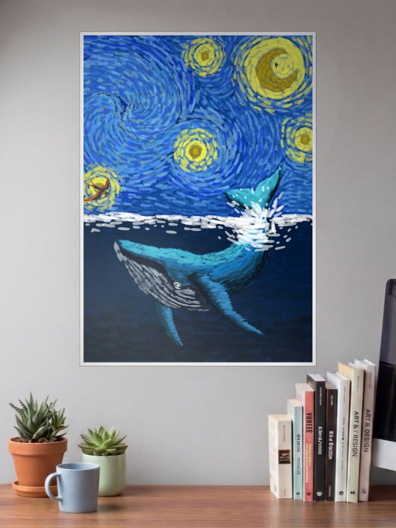 The Shark Van Gogh Poster