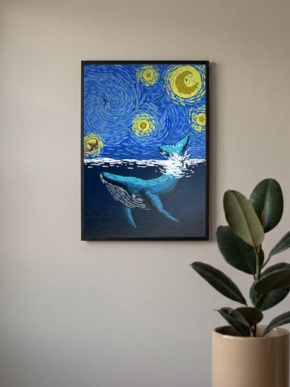 The Shark Van Gogh Poster