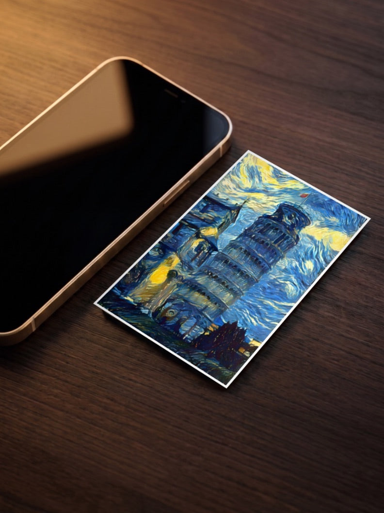 Pisa Tower Van Gogh Poster