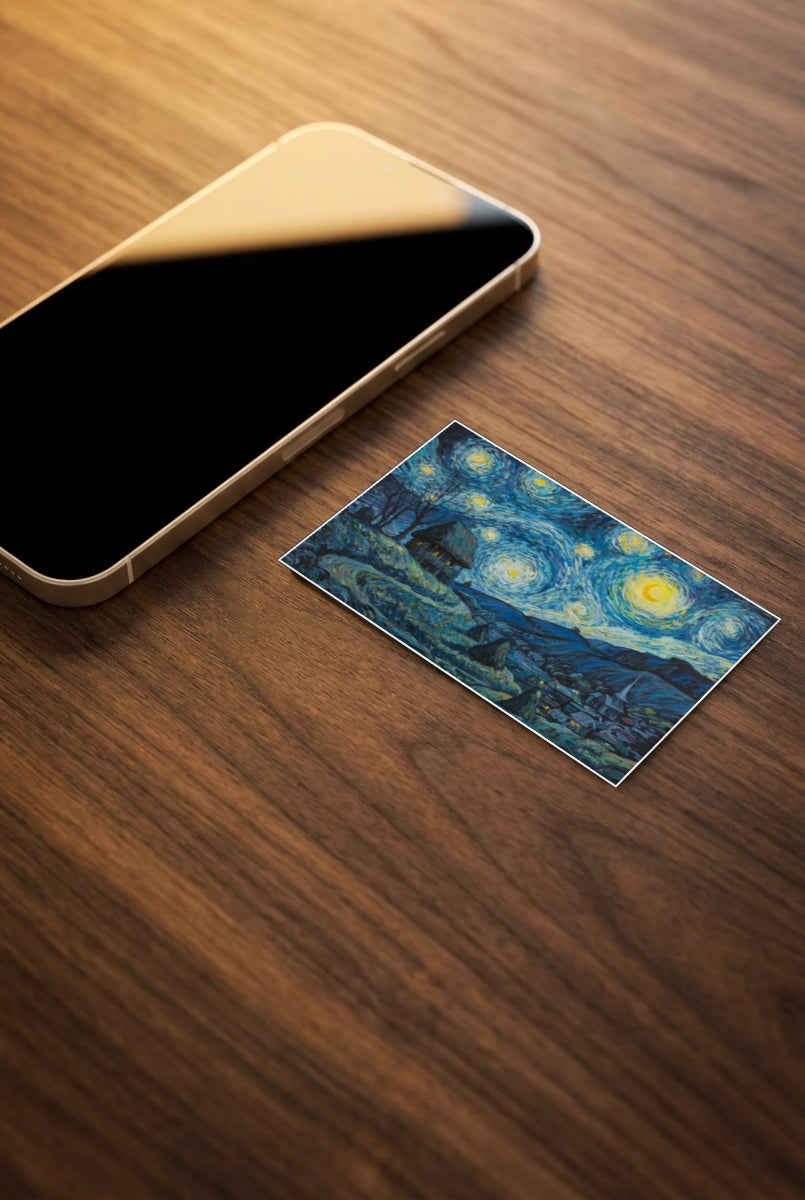 Starry Night Castle Vintage Poster