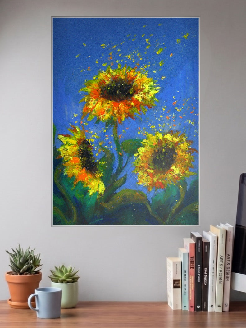 Sunflowers Painting Iconic Poster