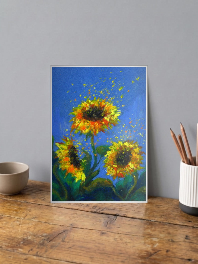 Sunflowers Painting Iconic Poster