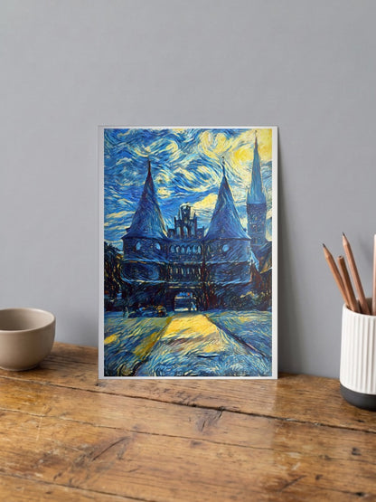 Castelo Estilo Van Gogh Poster