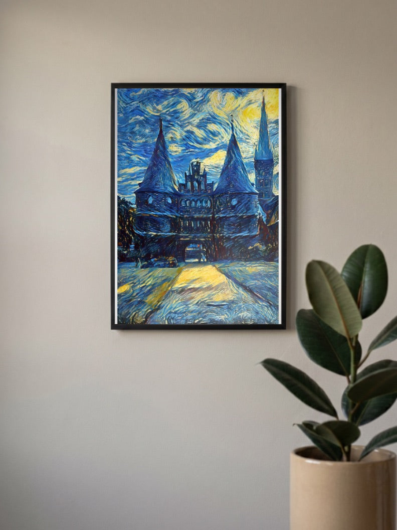 Castelo Estilo Van Gogh Poster
