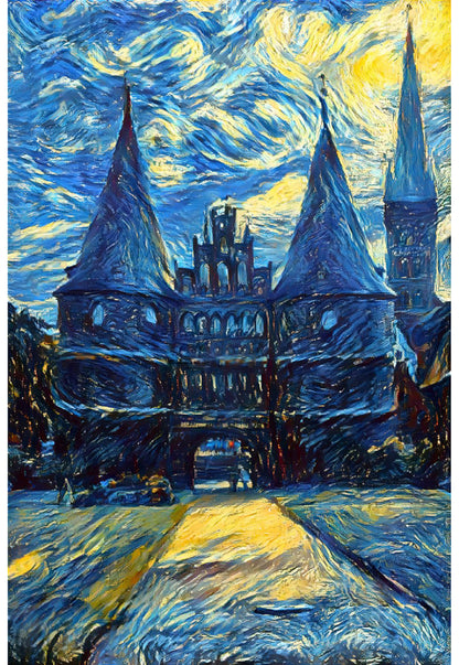 Castelo Estilo Van Gogh Poster