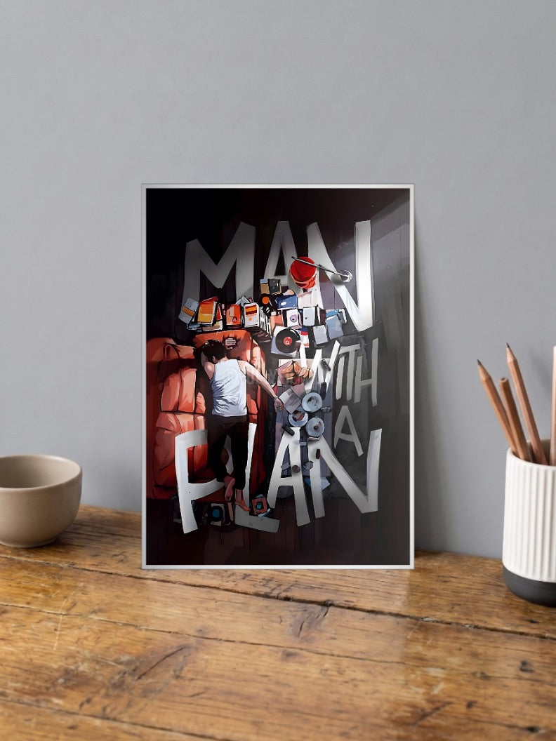 Man With A Plan Abstract Poster