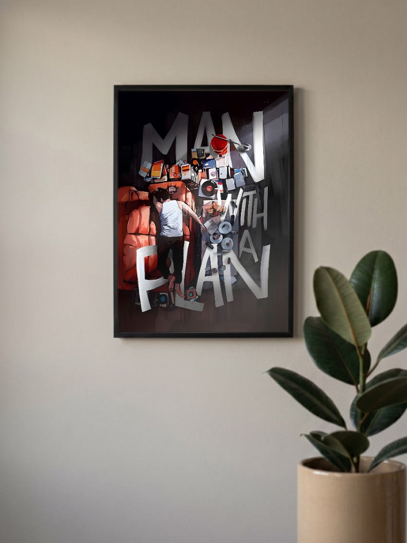 Man With A Plan Abstract Poster
