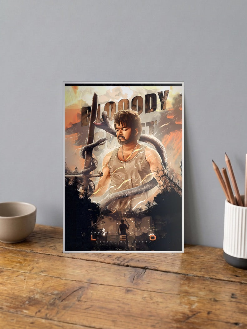Vijay In Leo Kollywood Movie Poster