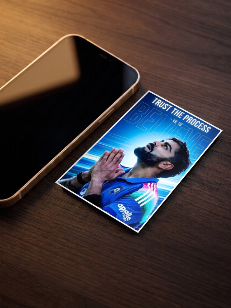 Virat Kohli Trust Process Cricket Poster