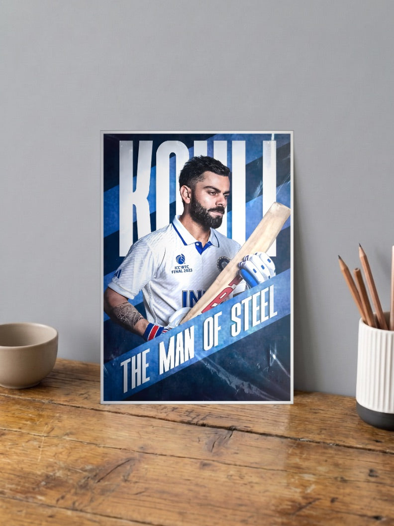 Virat Kohli Man Of Steel Cricket Poster