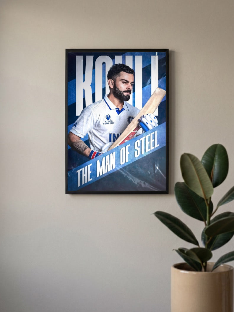 Virat Kohli Man Of Steel Cricket Poster