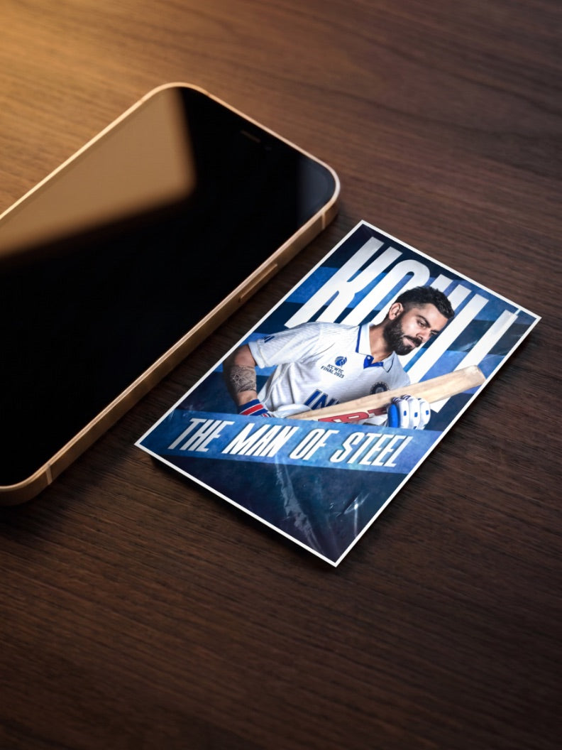 Virat Kohli Man Of Steel Cricket Poster