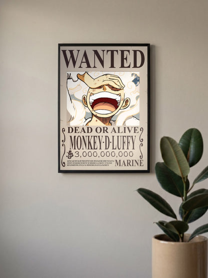 Monkey D Luffy Wanted Anime Poster