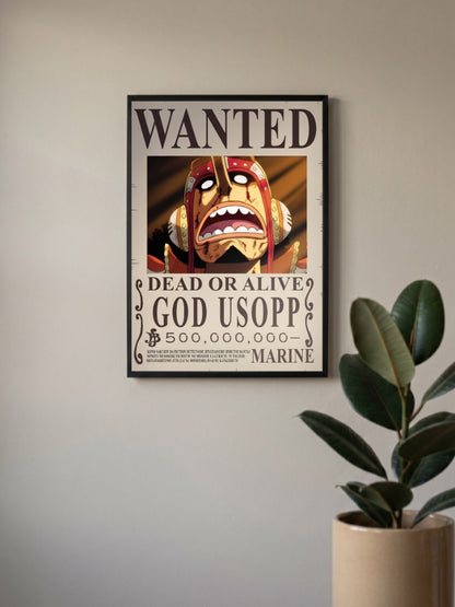 God Usopp Wanted Anime Poster