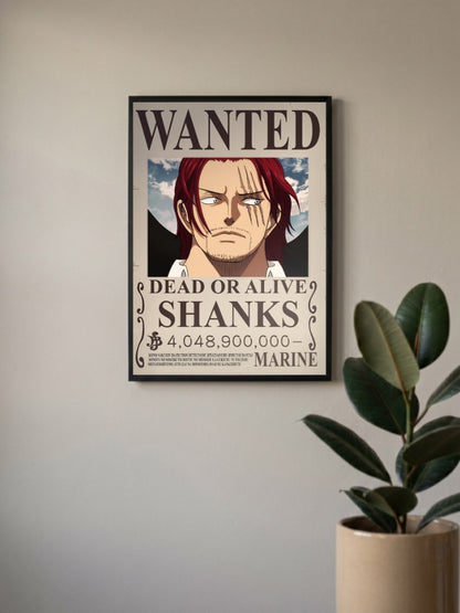 Shanks Wanted Anime Poster