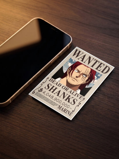 Shanks Wanted Anime Poster