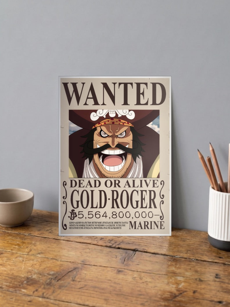 Gold Roger Wanted Anime Poster