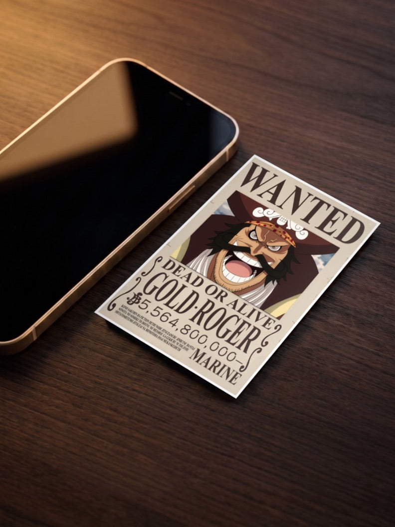 Gold Roger Wanted Anime Poster