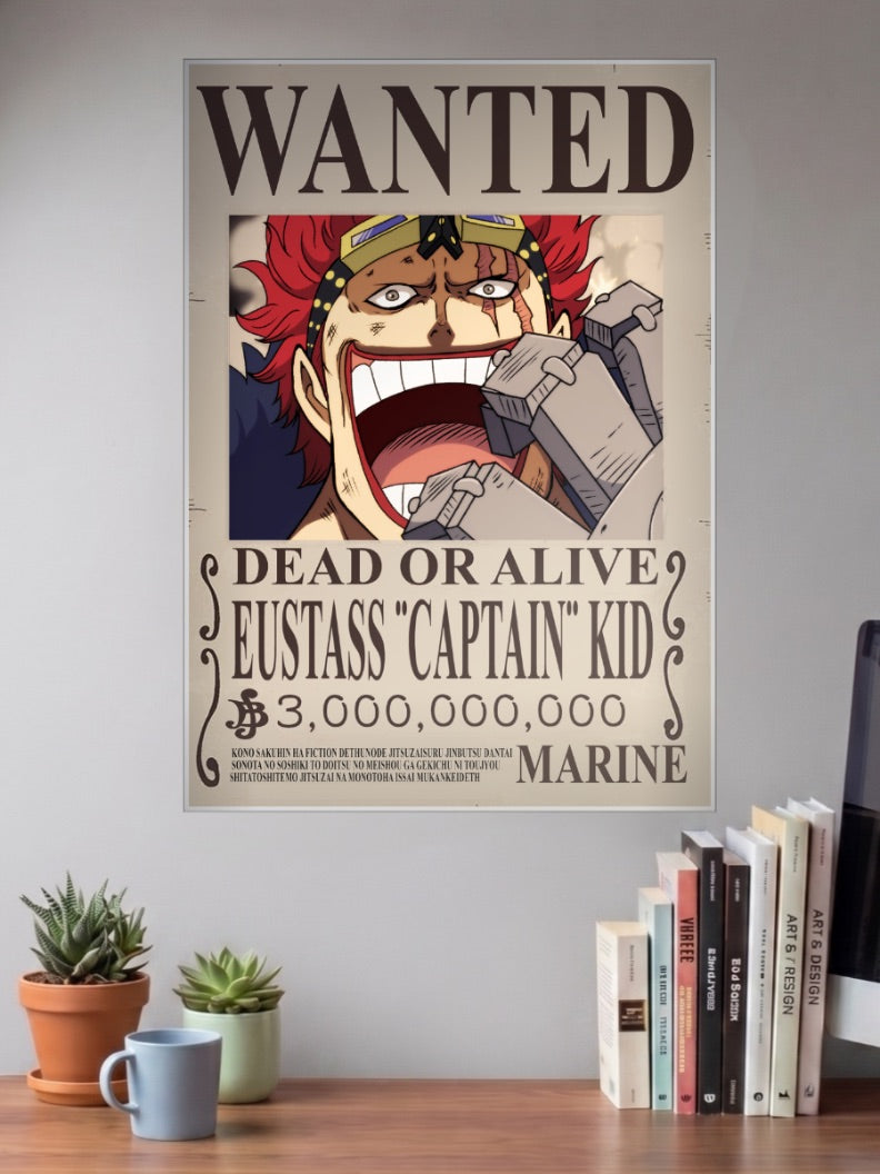 Eustass Kid Wanted Anime Poster