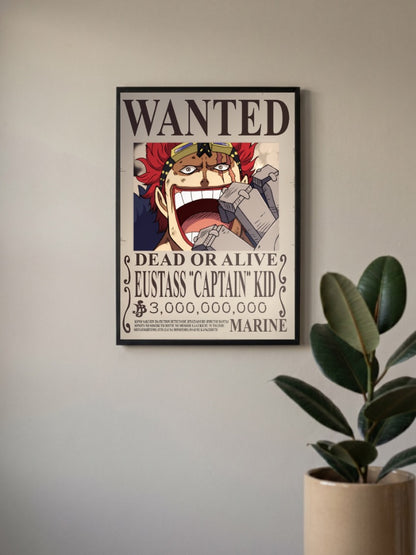 Eustass Kid Wanted Anime Poster