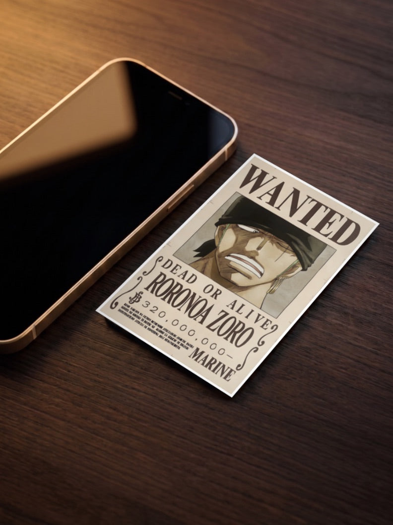 Roronoa Zoro One Piece | Wanted | Anime Poster